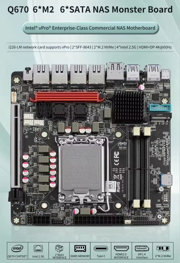 Материнская плата Intel VPro Q – обзор и цена Lga 1700 Ddr5 Itx Motherboard